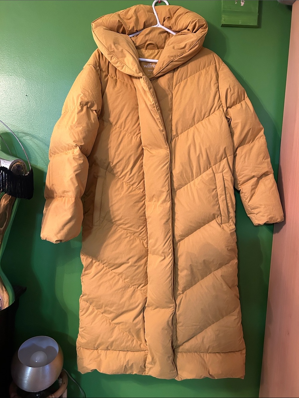 Wilfred Duvet Maxi Puffer Coat – Mustard Yellow – Size L